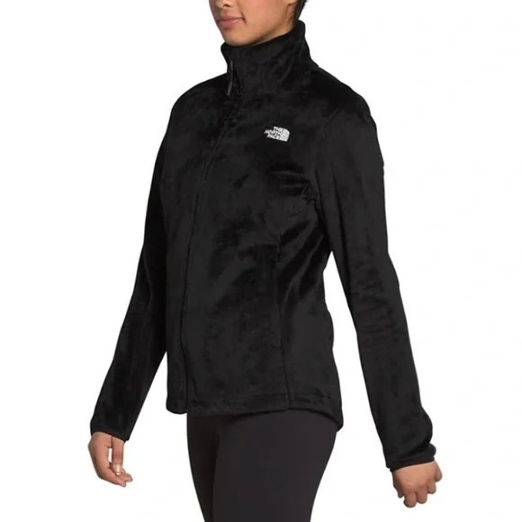 The North Face Black Teddy Jacket Cozy Fleece Stand-Up Collar Zip Up NWOT Active - Picture 2 of 14